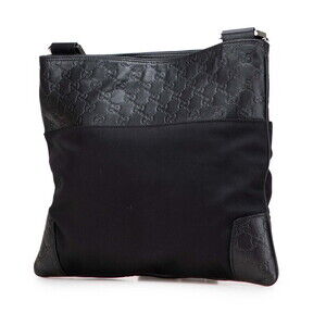 Gucci Nylon ssima Leather Black Shoulder Bag